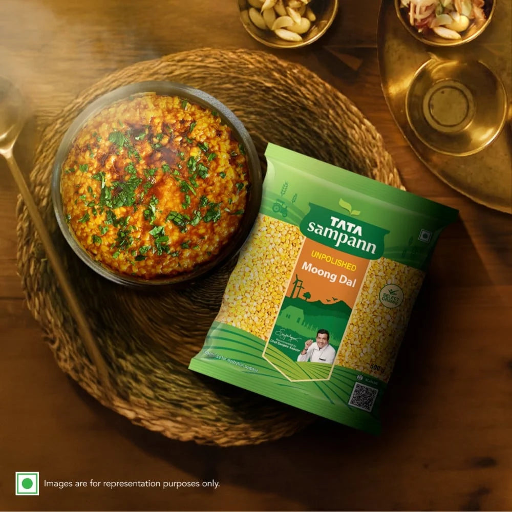 Tata Sampann Unpolished Yellow Moong Dal (Dhuli) Split