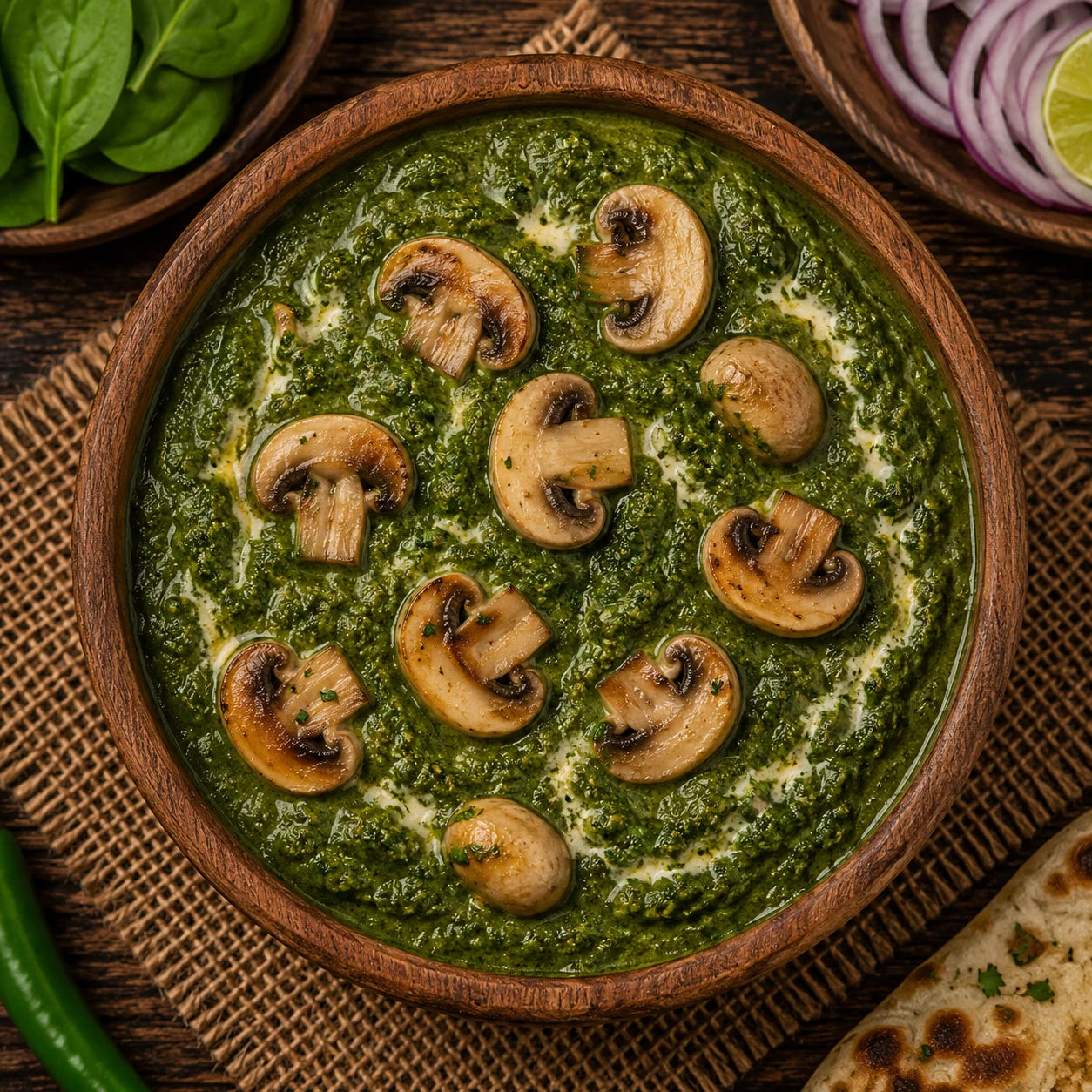 Mushroom Palak