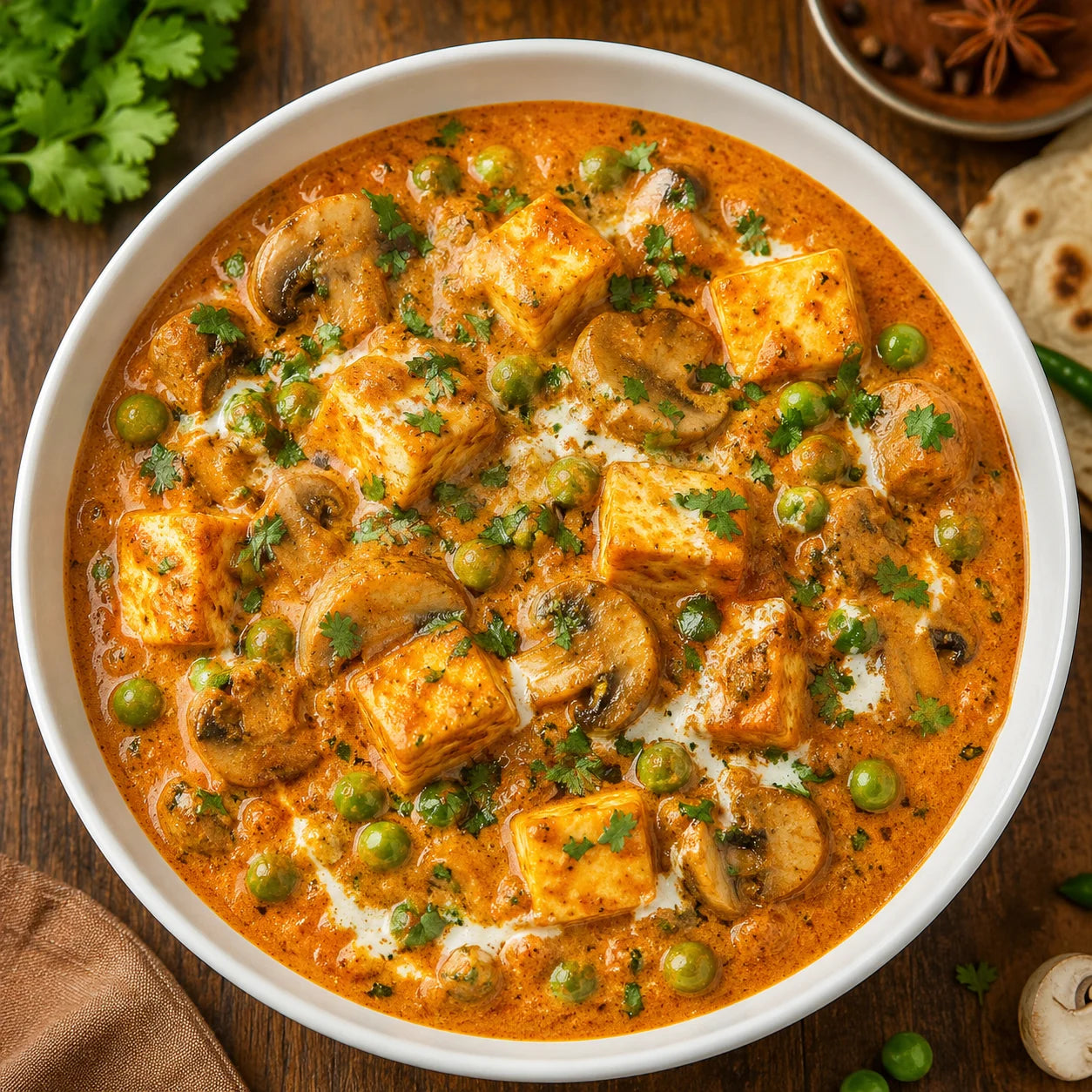 Paneer Matar Mushroom